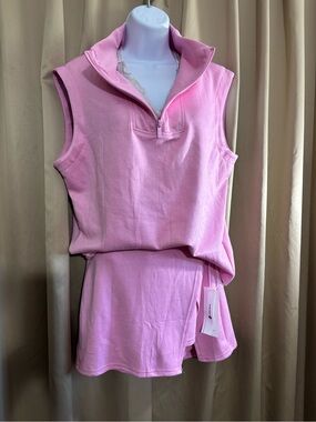Sleeveless Pink Sleeveless Top & Skort